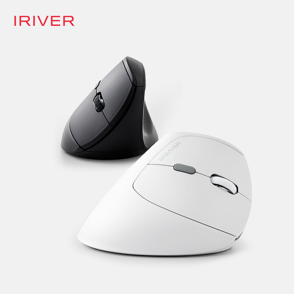 아이리버 손목보호 큰손 남성 무선 버티컬 마우스 EQwear-EV19 화이트