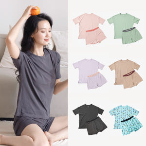 [SET]싸이클린 여성잠옷 파자마세트 홈웨어 오가닉 트렁크반바지 55 6... 착용 후기 | 사이즈/핏 총정리 - 상품 이미지 1