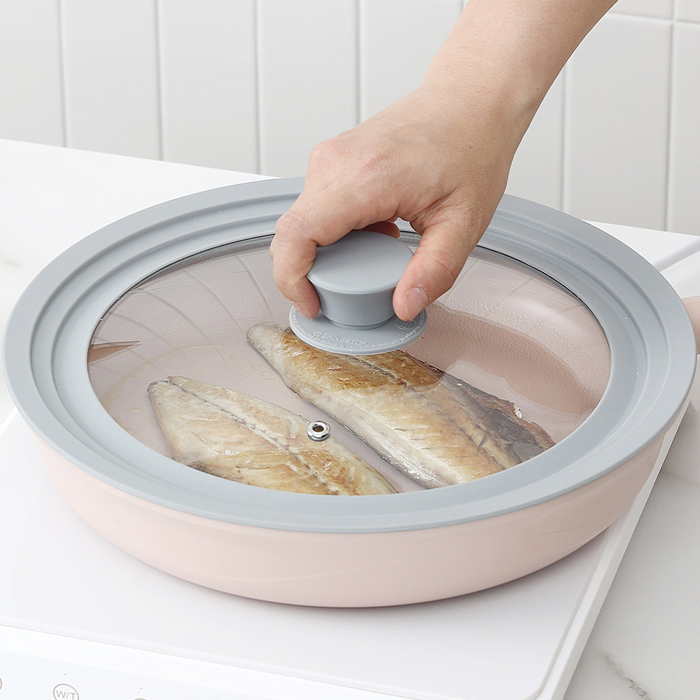 실리콘 강화유리 후라이팬 냄비뚜껑 멀티커버 3단 24CM-28CM 제품 이미지