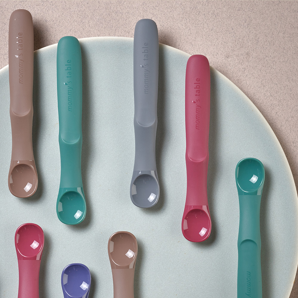 마미스테이블 한술 최상급 식품등급 실리콘 아기스푼 이유식용기 돌 백일선물