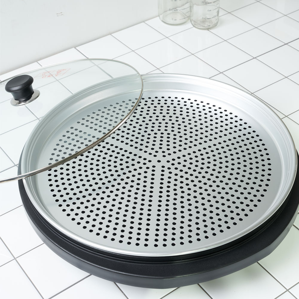 해마루 원형 대형 전기팬 찜기 후라이팬 잔치팬 전부치는 덖음 꽃차 TC-8100