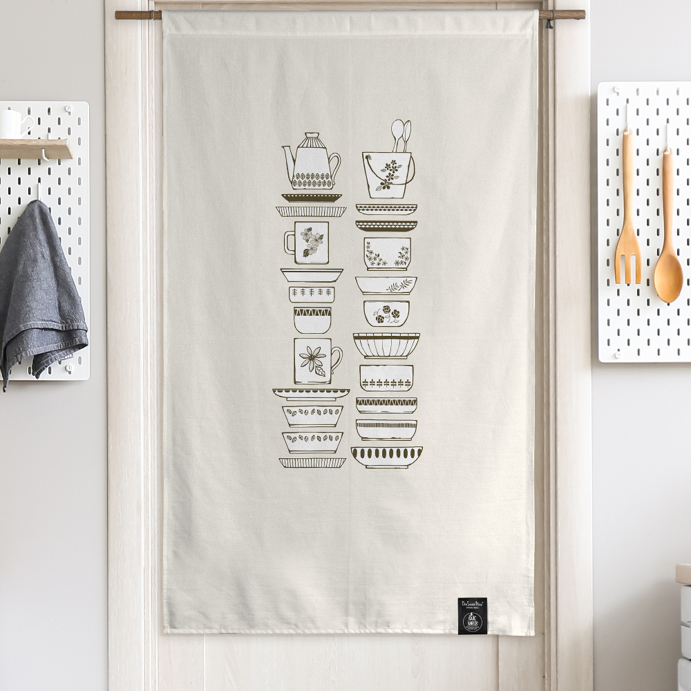 원세븐나인 그릇장 S 가림막 커튼 가리개 커튼 현관 중문 도어 베란다 주방 창문 바란스 패브릭