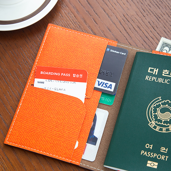 [각인가능] 헤링본 여권 파우치 - 상품 이미지