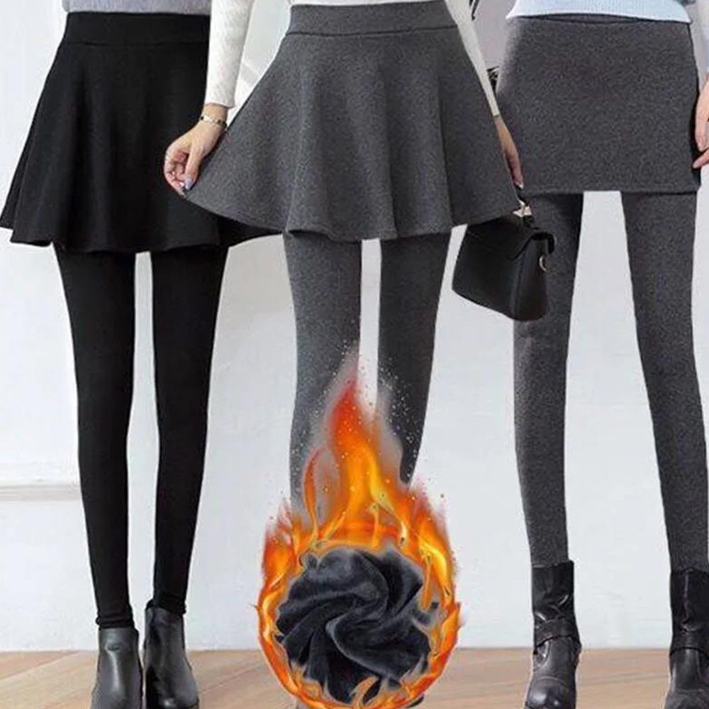 기모 치마레깅스 투인원 힙커버 여성 반바지 치랭스 제품 이미지