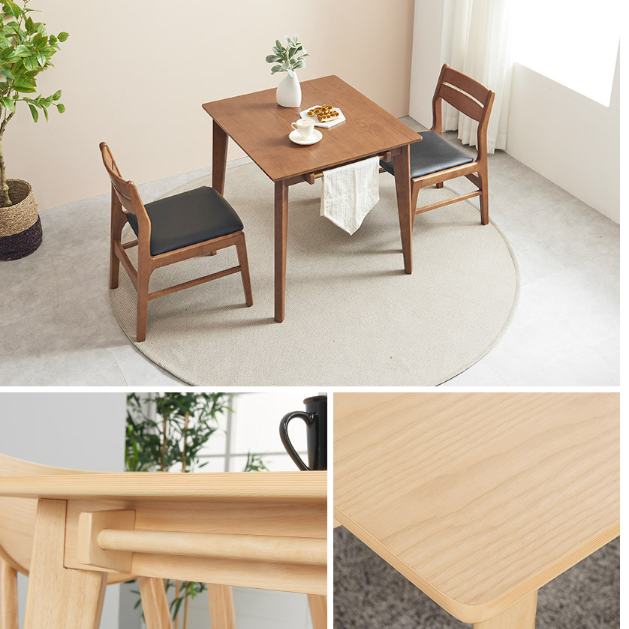 작은식탁 통원목 식탁 커피숍 테이블 미니 소형식탁 좁은 두꺼운 800 식당 식당용 2인용