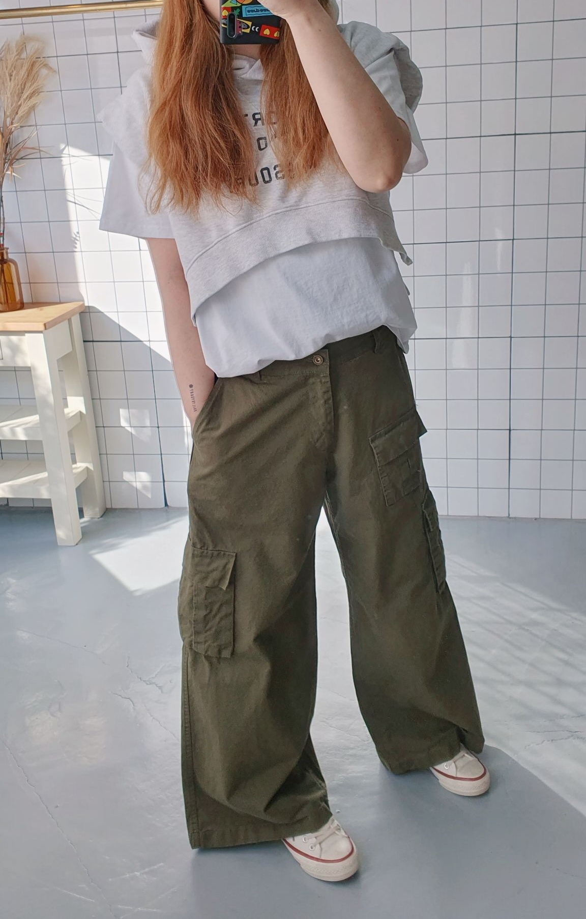 (무배) 빈티지 워싱 후드 언발 조끼 - 상세 이미지 3