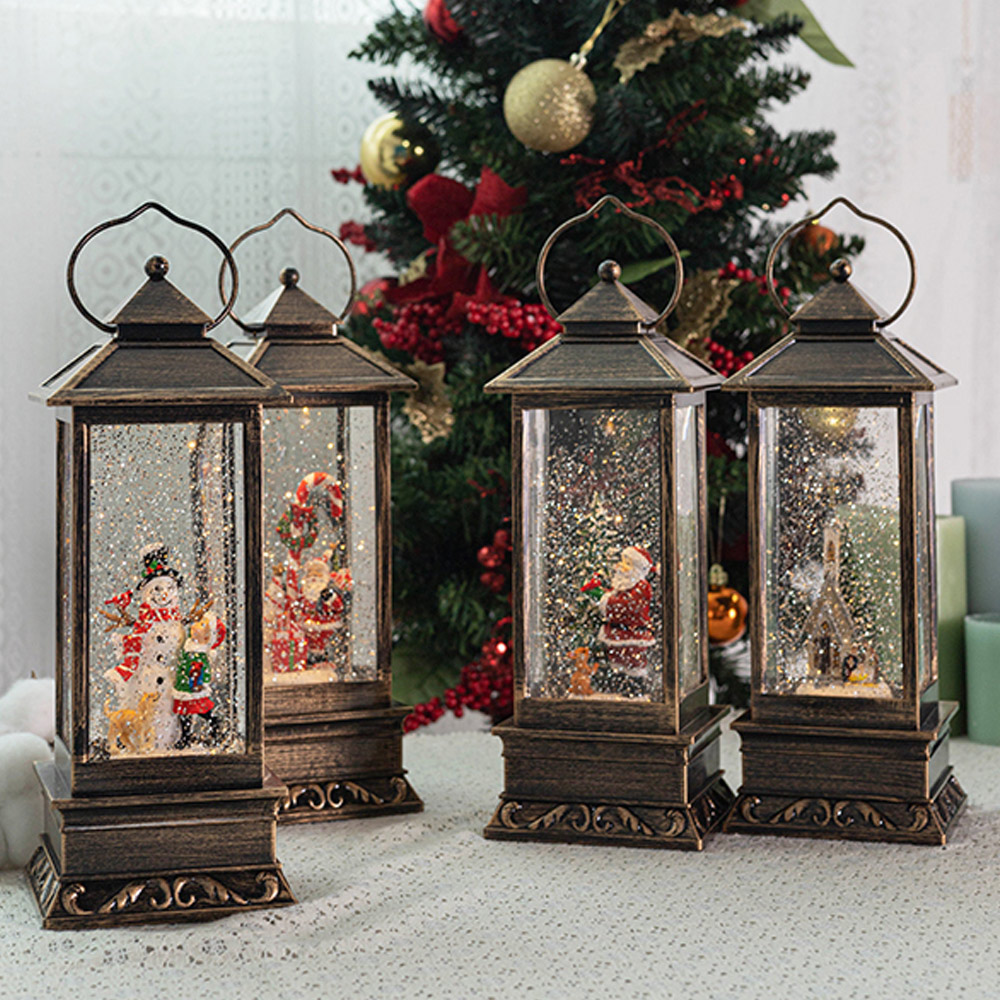 트래블앤쿡 사각 랜턴 워터볼 오르골 크리스마스 무드등 인테리어소품