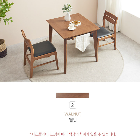 작은식탁 통원목 식탁 커피숍 테이블 미니 소형식탁 좁은 두꺼운 800 식당 식당용 2인용