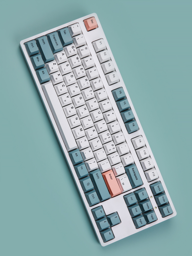 몬스타기어 닌자87프로 화이트 텐키리스 태블릿 유 무선 블루투스 바다소금축 조약돌 키보드