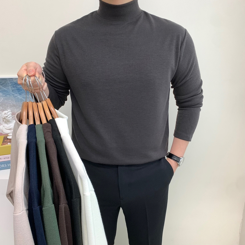 남자목티 반폴라티 머슬핏 반목티 제품 이미지