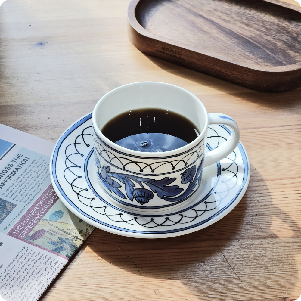 트위그뉴욕 명품 커피잔 세트 본차이나 부부 찻잔 블루버드