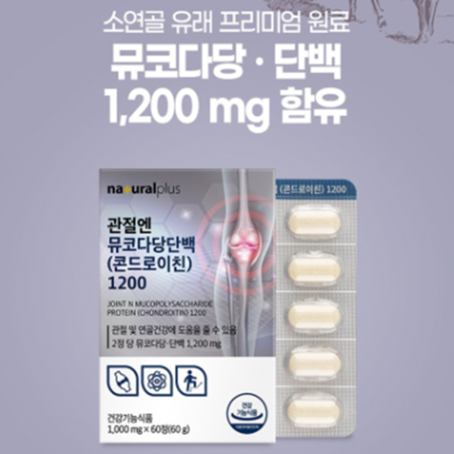 내츄럴플러스 소연골 소유래 콘드로이친 1200 관절 연골 건강 효능 효과 60정, 2개 이미지 2