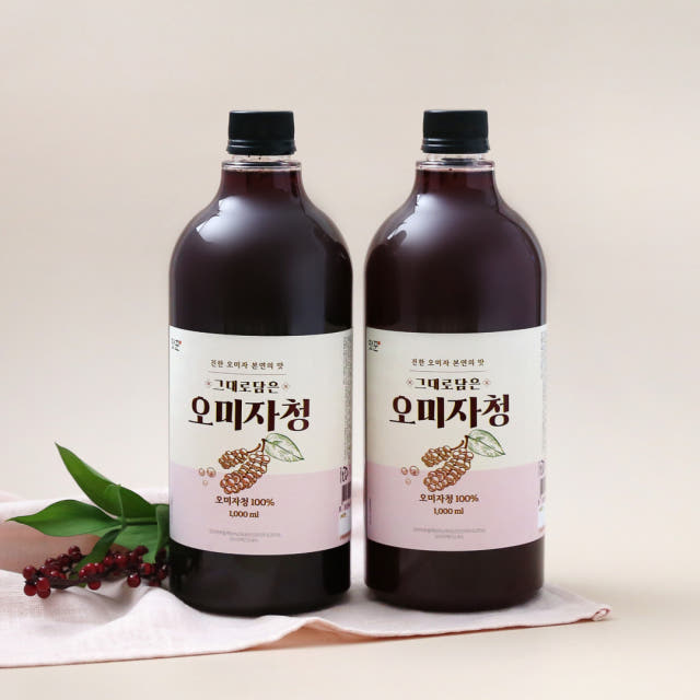 진하게 담은 국내산 오미자 청 원액 1L
