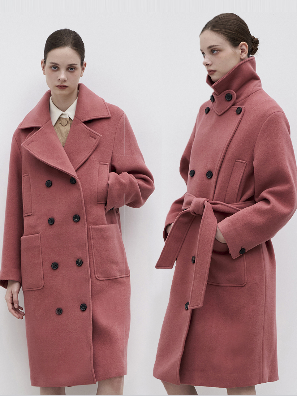 [쥴리앤칼라]23FW 칼라2 컬렉터 프리미엄 러브엘리자베스 메리노울코트 핑크 제품 이미지