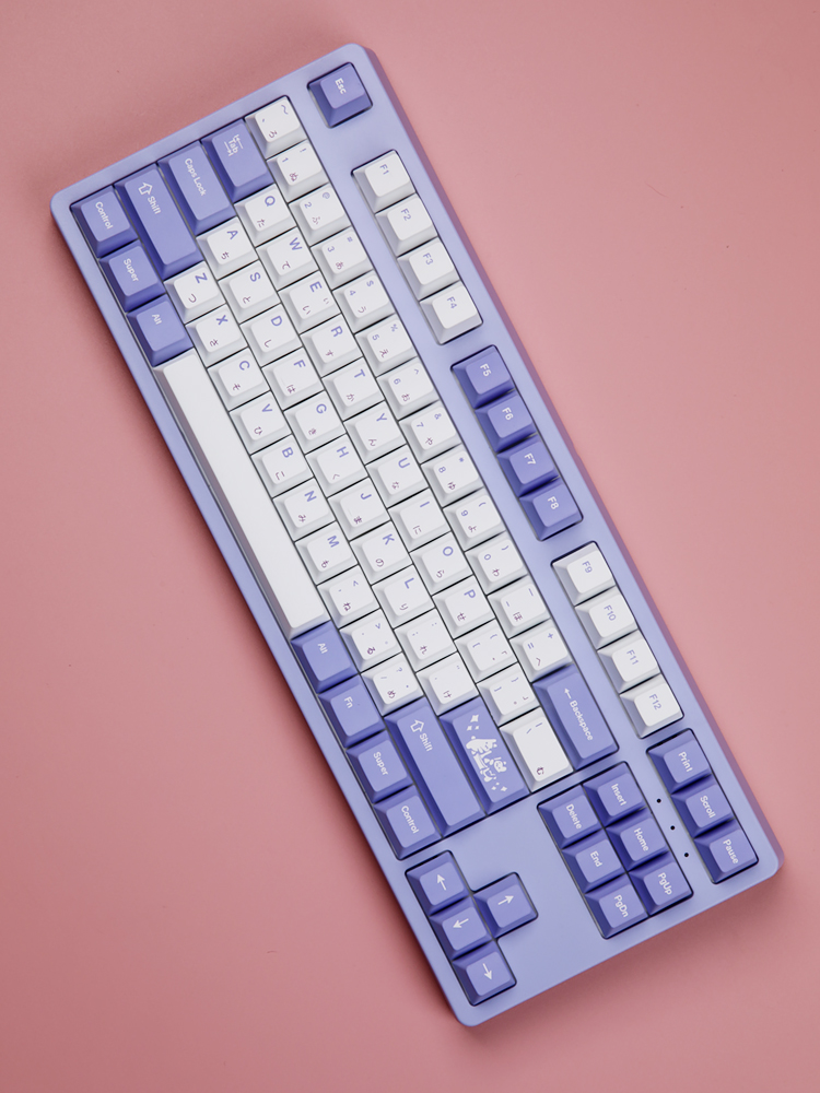 닌자87프로 퍼플 아이패드 폰 태블릿 유무선 블루투스 바다소금축 수제 풀윤활 조약돌 키보드