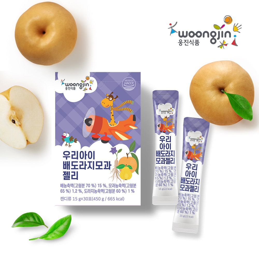 웅진 우리아이 유기농 배도라지즙 모과 젤리 아기 어린이 유아간식 15g, 180개 - 상세 이미지 2