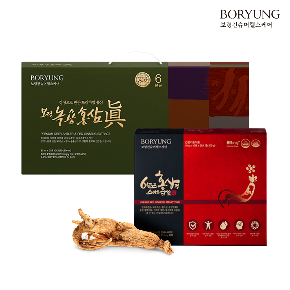 [1+1] 보령 6년근 홍삼정+녹용홍삼 선물세트 제품 이미지