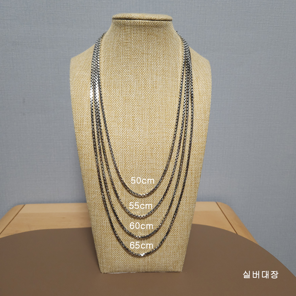 2.5mm 실버 925 빈티지 엔틱 레이어드 패션 선물 체인 줄 힙합 은 목걸이 - 상세 이미지 3