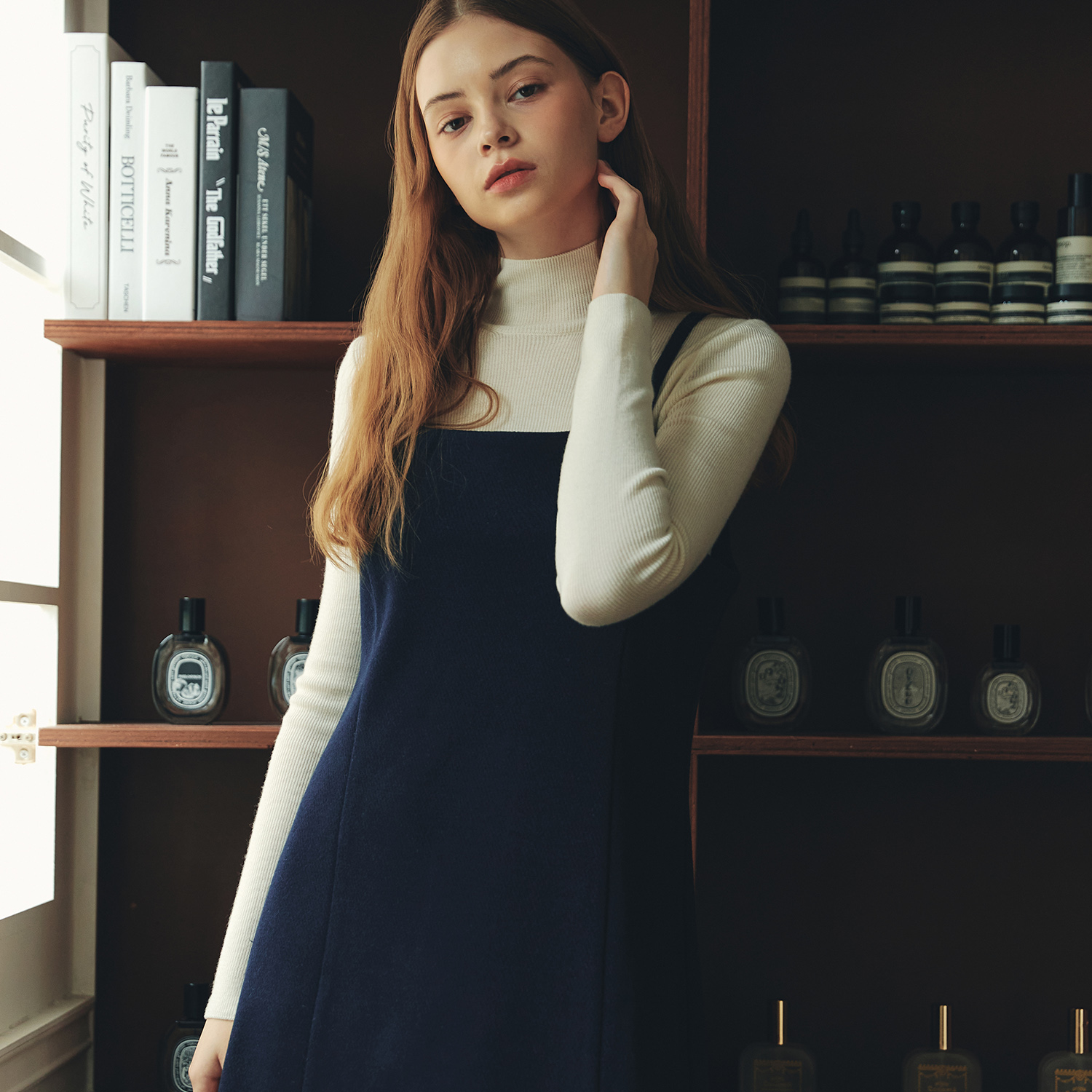 [제로스트릿][윈터ver] 제니 뷔스티에 원피스 [WINTER] JENNY BUSTIER ONEPIECE / NAVY - 상세 이미지 3