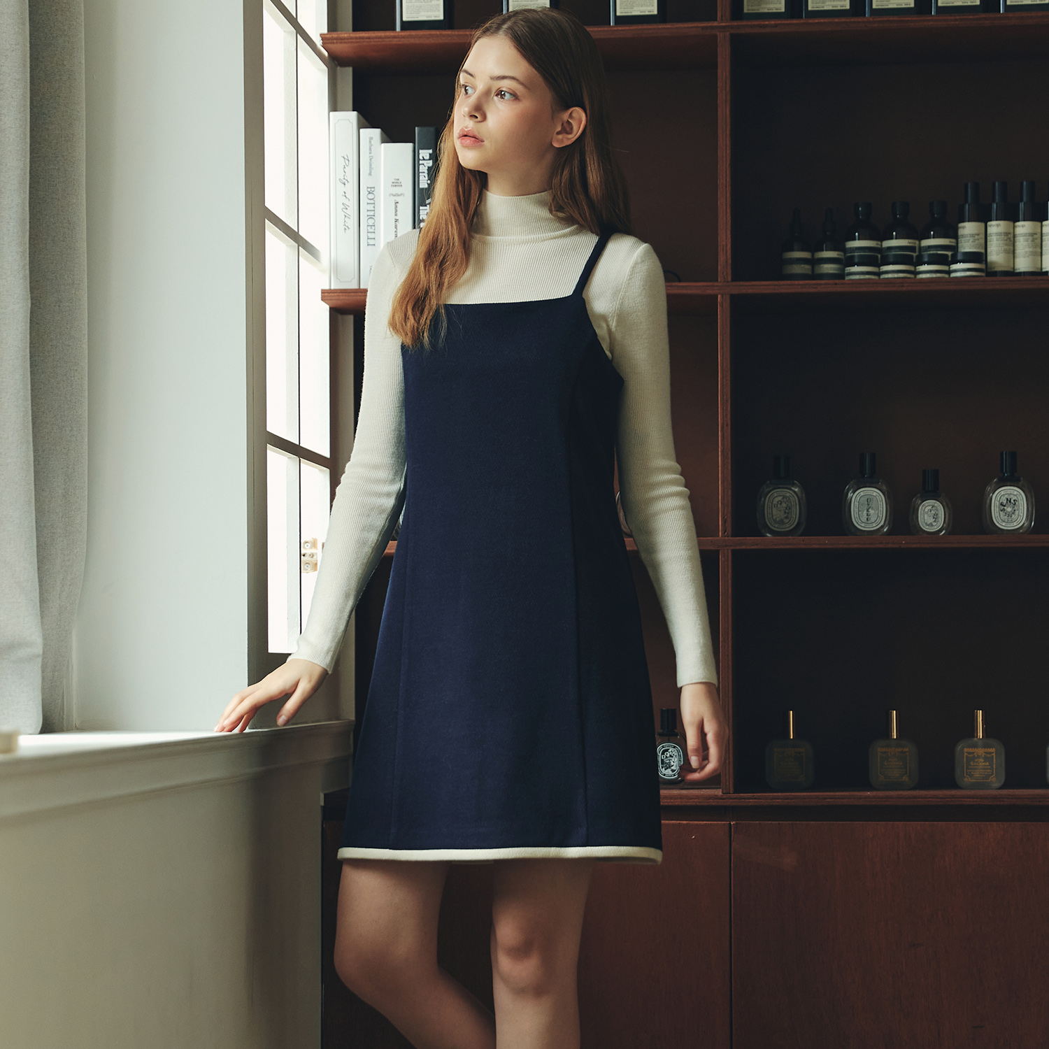 [제로스트릿][윈터ver] 제니 뷔스티에 원피스 [WINTER] JENNY BUSTIER ONEPIECE / NAVY - 상세 이미지 2