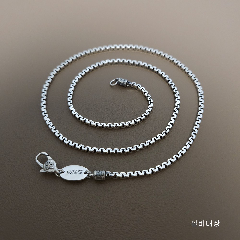 2.5mm 실버 925 빈티지 엔틱 레이어드 패션 선물 체인 줄 힙합 은 목걸이 - 상세 이미지 4