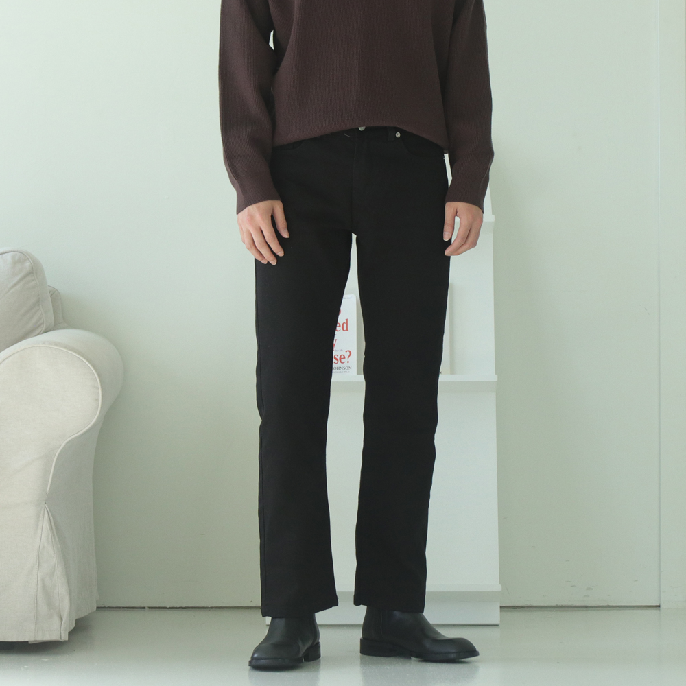 남자와이드청바지 데님 부츠컷 블랙진 남자청바지 이미지 2