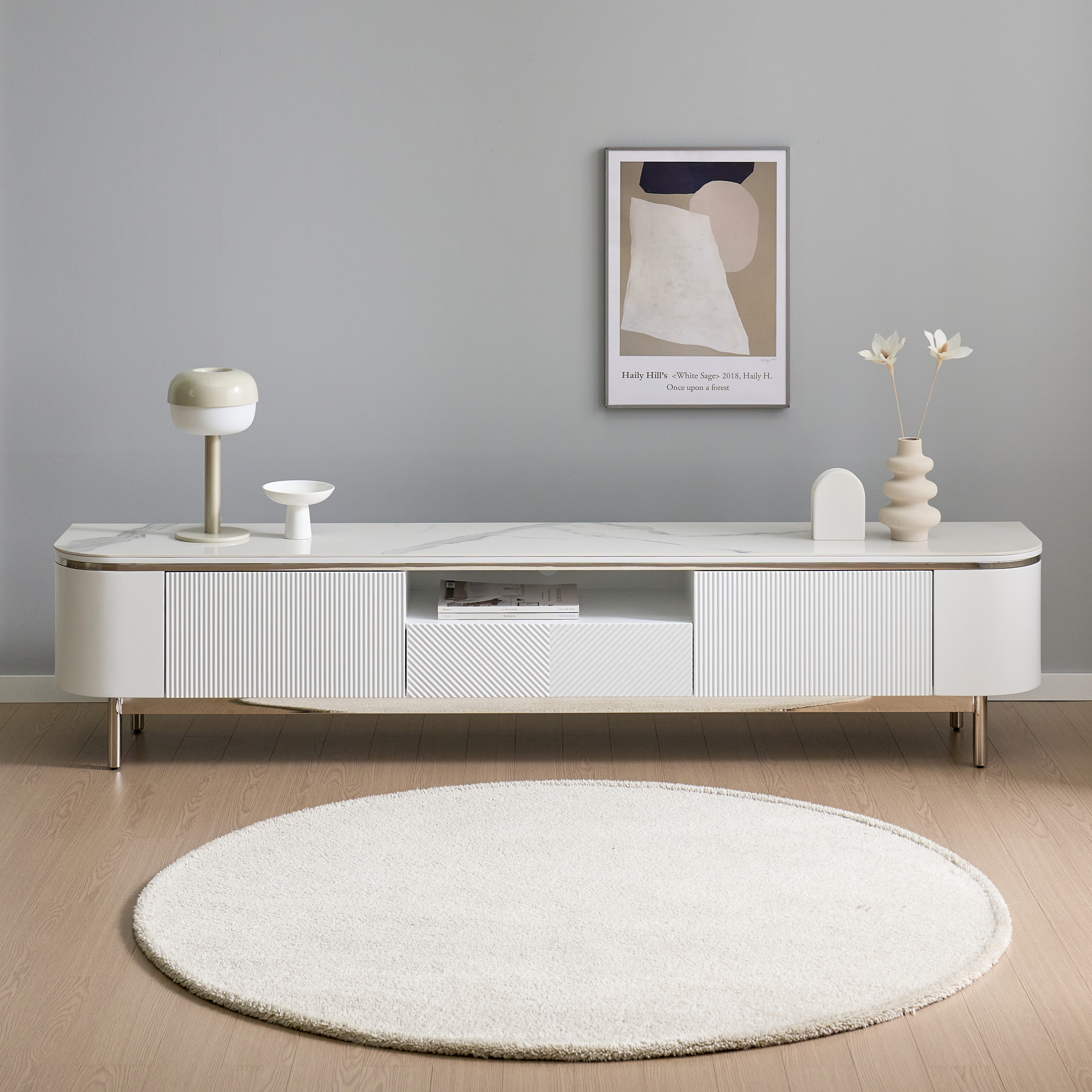 블레어 천연 통세라믹 거실장 대리석 TV 티비 다이