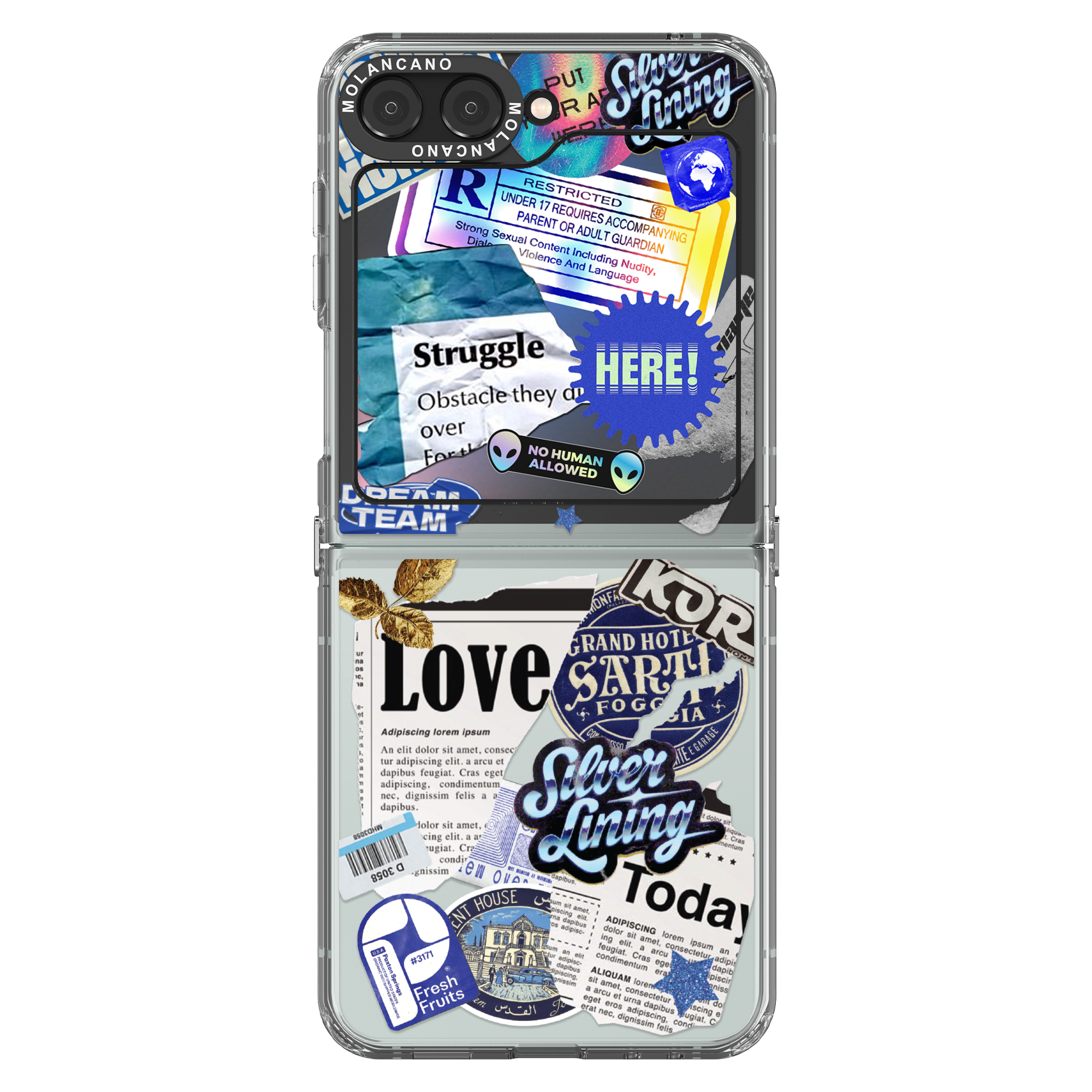 갤럭시 Z플립5 크리스탈 디자인 케이스 체커기블랙 - 상세 이미지 2