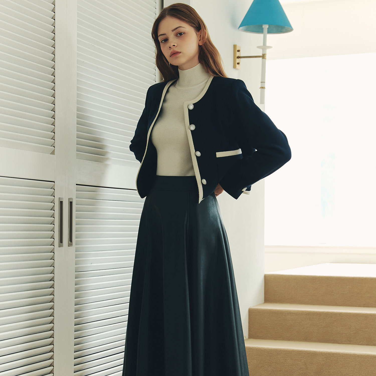 [제로스트릿][윈터ver] 제니 라운드 넥 자켓 [WINTER] JENNY ROUND NECK JACKET / NAVY - 상세 이미지 2
