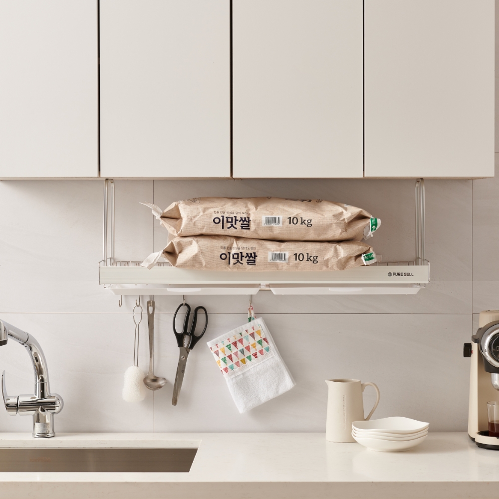 퓨어셀 프라임 부착식 식기건조대 선반 싱크대 부착형 상부장 그릇 설거지 정리대 1단고정형