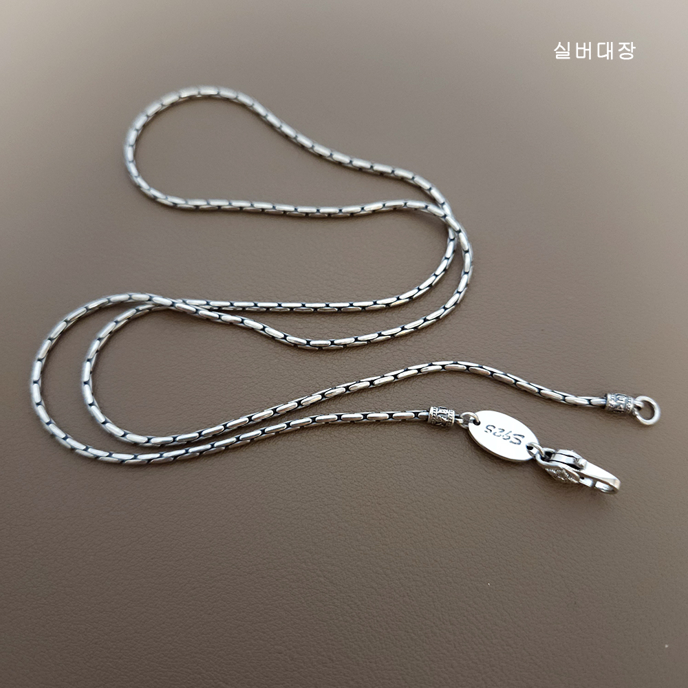 1.9mm 실버 925 빈티지 엔틱 유화 체인 줄 선물 데일리 커플 은 목걸이 - 상세 이미지 3
