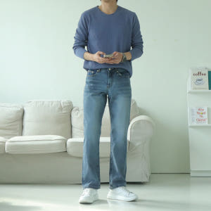 남자와이드청바지 부츠컷 통큰 데님 남자청바지 착용 후기 | 사이즈/핏 총정리 - 상품 이미지 4