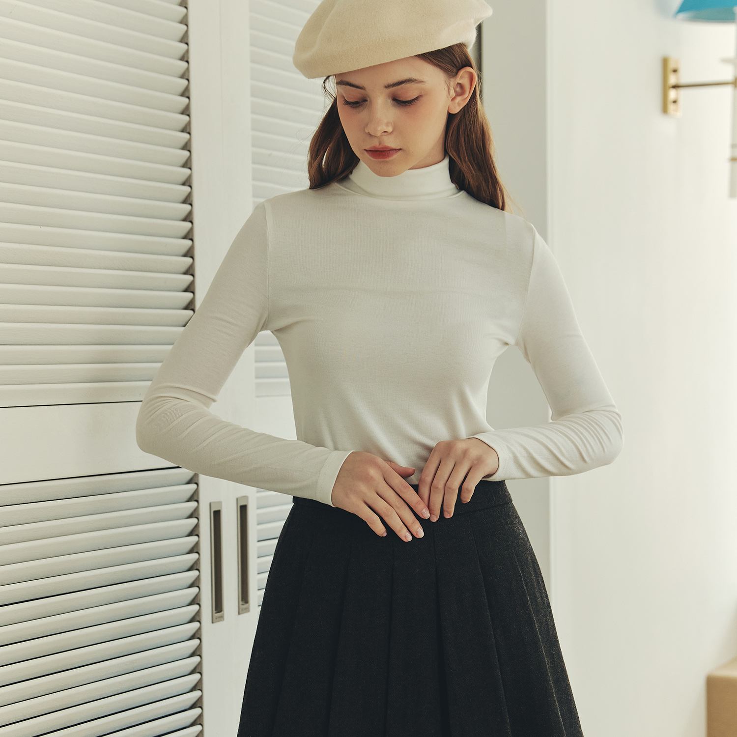 [제로스트릿][2컬러] 스판 소프트 터틀넥 SPAN SOFT TURTLE NECK T-SHIRT - 상세 이미지 3