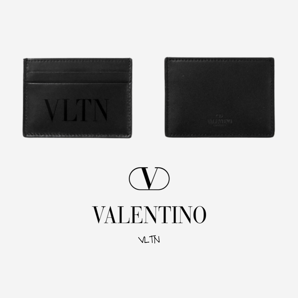 발렌티노 카드지갑 브이 로고 시그니처 VLTN 락스터드 남성 여성 지퍼 명함 - 상세 이미지 2
