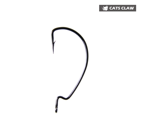 루어낚시 캣츠크로우 레드 라이트 와이드갭 웨이트 옵셋 배스 광어 훅 바늘 1호, 카본블랙 - 상품 이미지