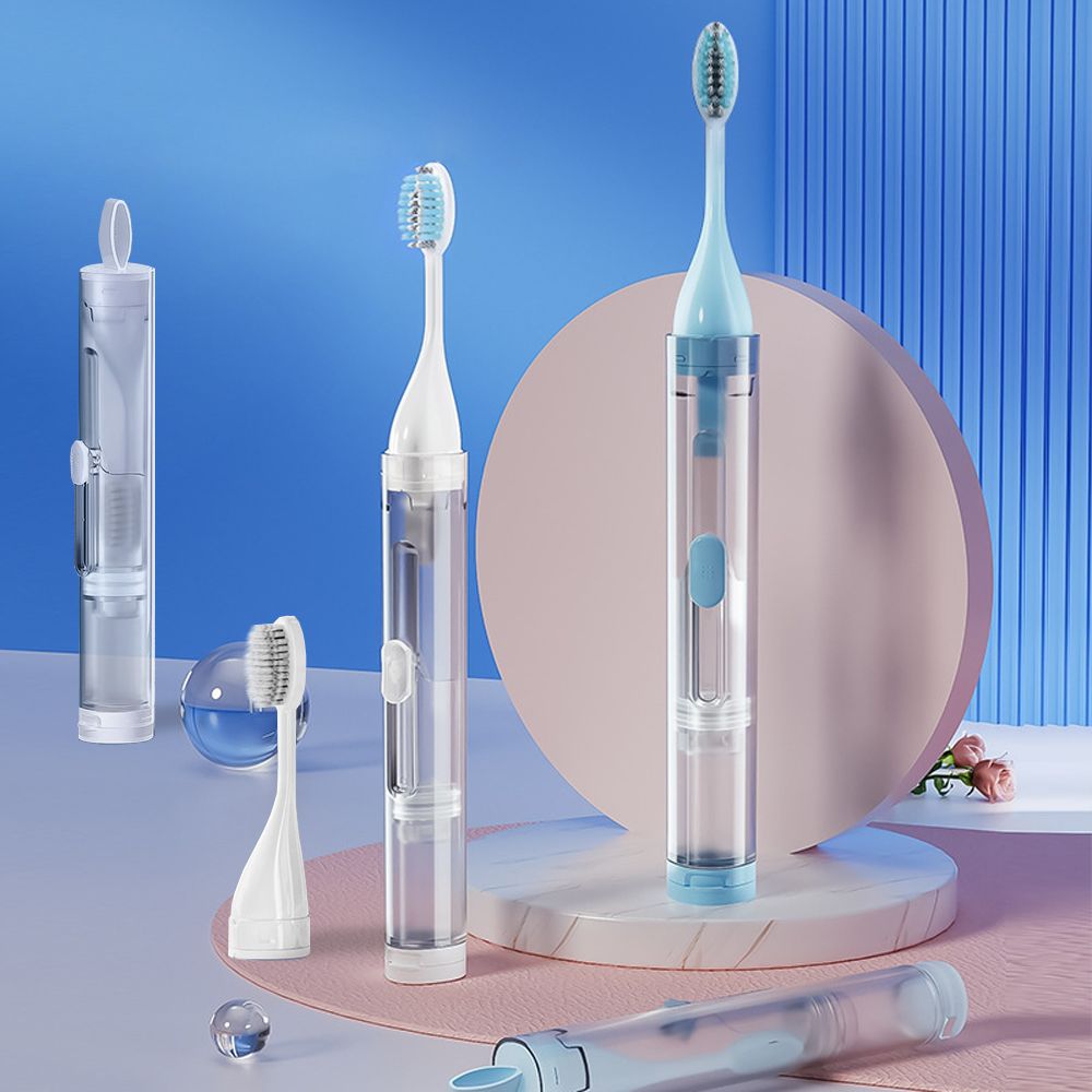 여행용 칫솔 치약 디스펜서 휴대용 접이식 양치세트 - 메인 이미지