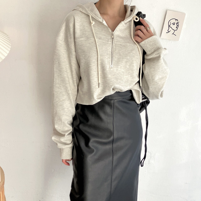 홀릭 레더 트임 하이웨스트 H라인 롱 스커트 (4 SIZE) - 상세 이미지 5