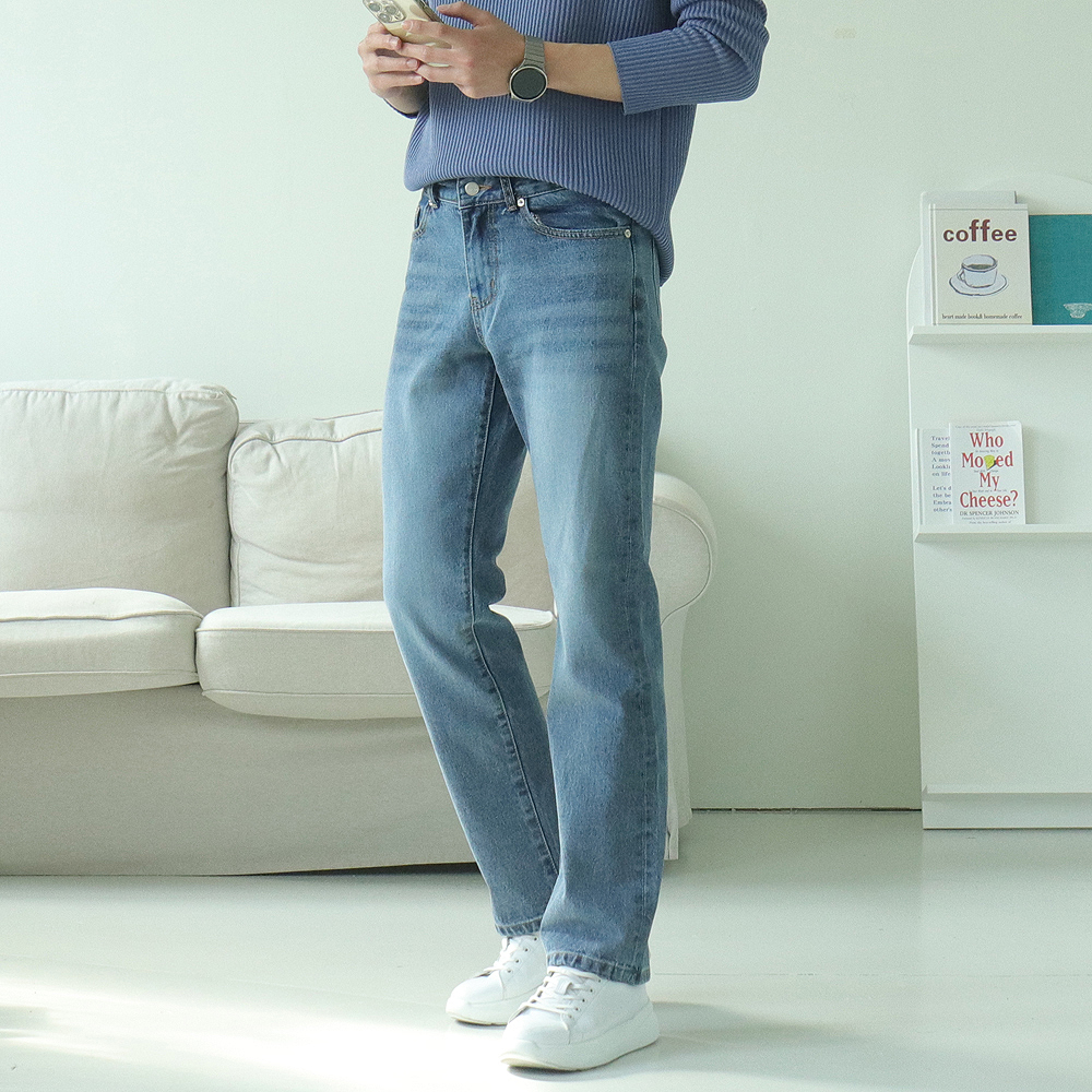 남자와이드청바지 부츠컷 통큰 데님 남자청바지 이미지 3