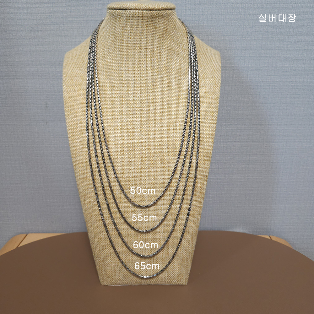 2.3mm 실버 925 빈티지 체인 엔틱 유화 선물 힙합 베이직 데일리 은 목걸이 줄 - 상세 이미지 3