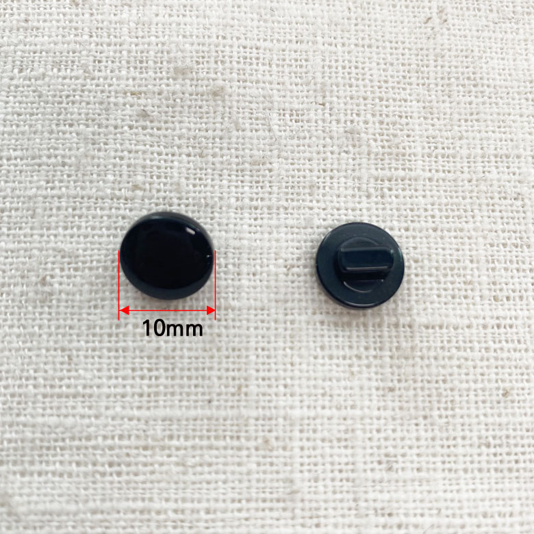 (20개) 10mm 검정 플랫 콩단추 자개느낌 꼬다리단추 - 상세 이미지 3