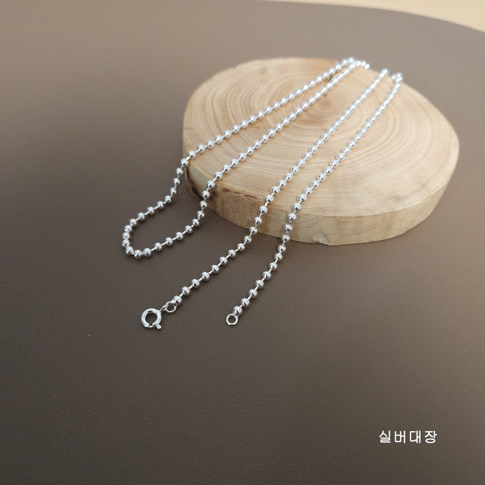 3mm 실버 925 군번줄 체인 줄 심플 레이어드 패션 은 목걸이 - 상세 이미지 3