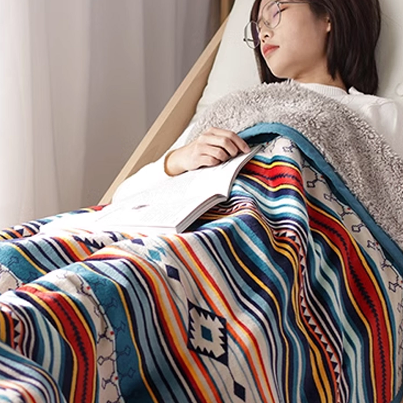 극세사 밍크 담요 두꺼운 대형 담요이불 - 상품 이미지