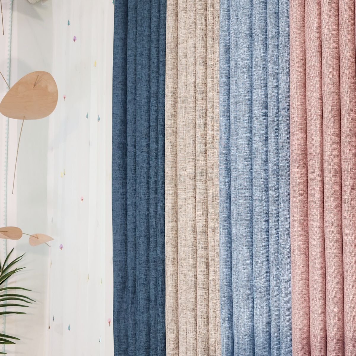 아르일랑 완벽 암막 커튼 빛차단율 100% 형상 기억 가공 1cm 나비주름 타입 임페리얼