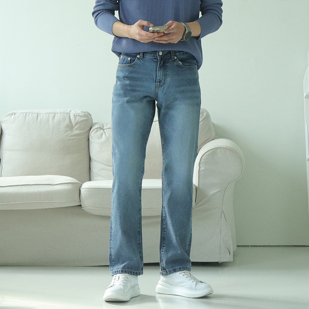 남자와이드청바지 부츠컷 통큰 데님 남자청바지