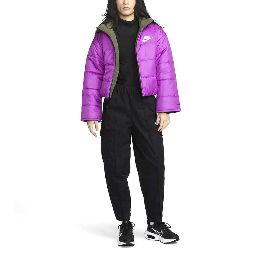 [넾다세일] 나이키 NSW 써마핏 리펠 리버서블 여자 양면 크롭 숏패딩 자켓 비비드퍼플, XL - 상세 이미지 5