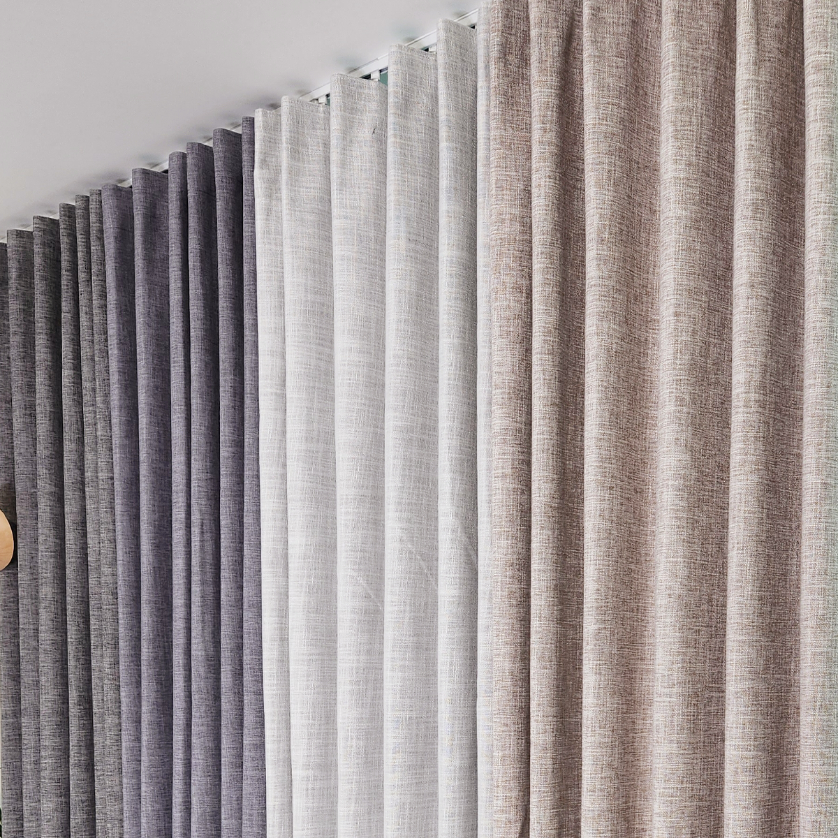 아르일랑 완벽 암막 커튼 빛차단율 100% 형상 기억 가공 1cm 나비주름 타입 임페리얼