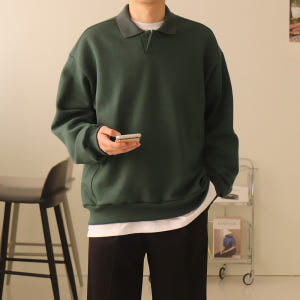 남자기모맨투맨 헨리넥 카라 맨투맨 남성카라티 착용 후기 | 사이즈/핏 총정리 - 상품 이미지 2
