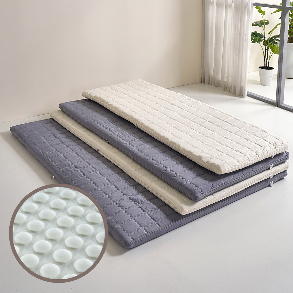 접이식 케미컬 라텍스 매트리스 침대 바닥 토퍼 3단 자취 1인용 볼라텍스폼 수면매트 MS 5cm 겉커버(연그레이/구름)