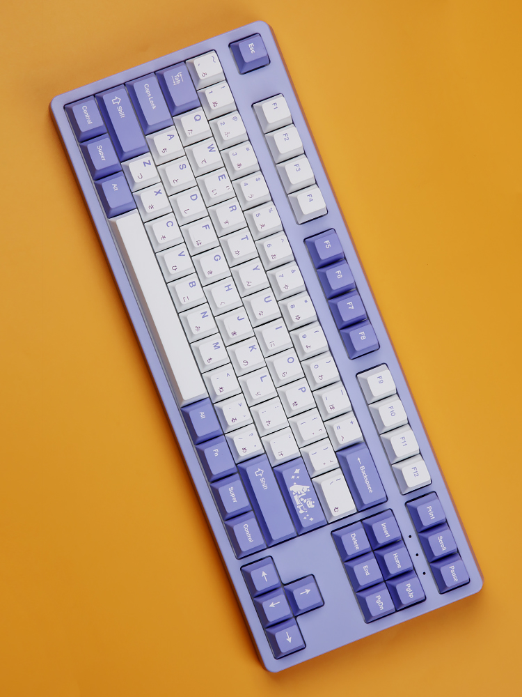 몬스타기어 닌자87프로 퍼플 텐키리스 태블릿 유 무선 블루투스 바다소금축 조약돌 키보드