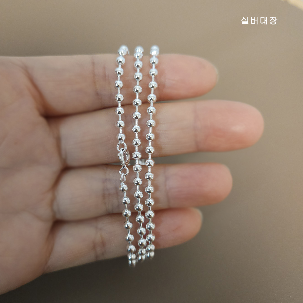 3mm 실버 925 군번줄 체인 줄 심플 레이어드 패션 은 목걸이 - 상세 이미지 2